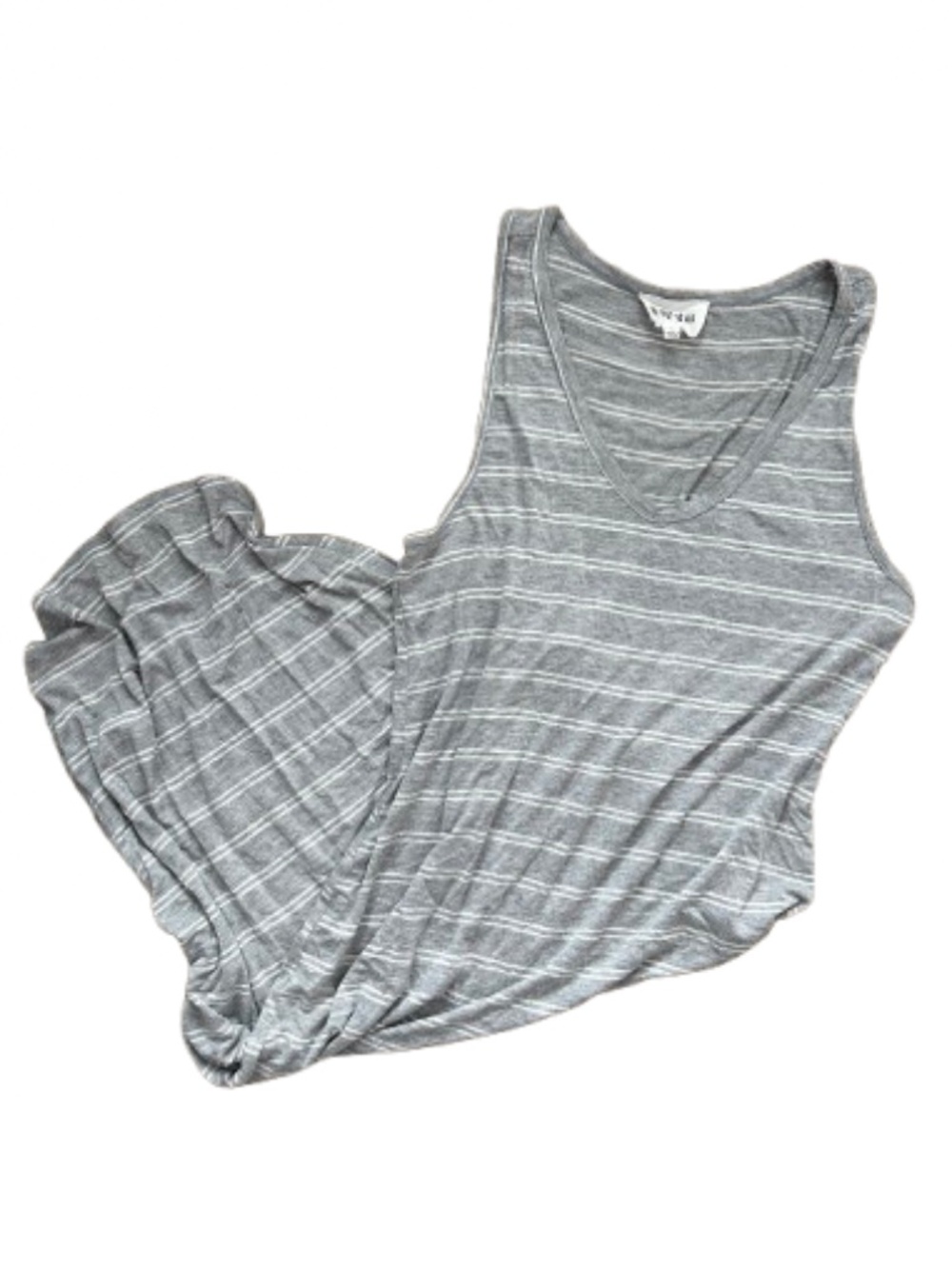 Olive + Oak Gray & White Striped Maxi Dress Size L